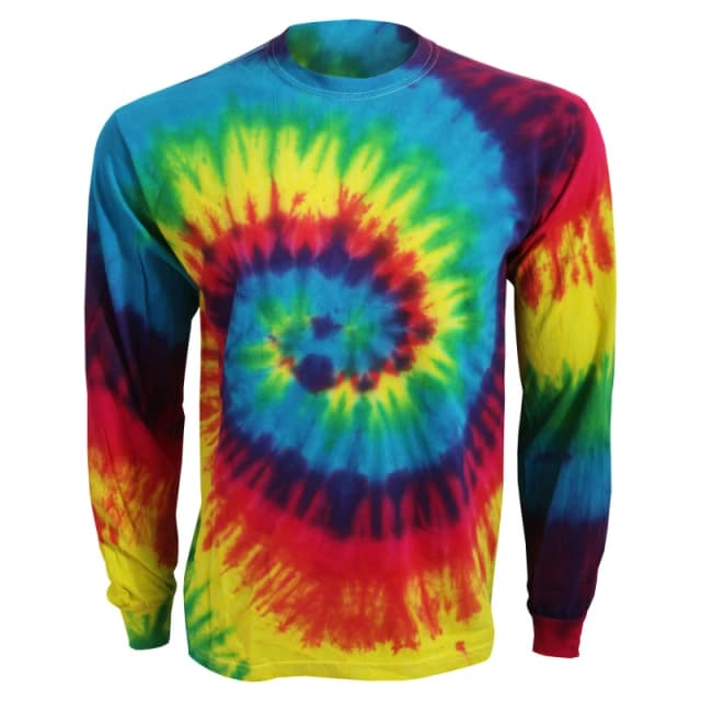 Colortone Long Sleeve Tie-Dye T-Shirt Size: Small Multicolor Unisex S
