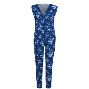 Jack Wills Greencroft Floral Wrap Front Jumpsuit - Blue