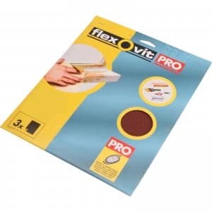 Flexovit Aluminium Oxide Sandpaper Assorted Grit Pack of 25