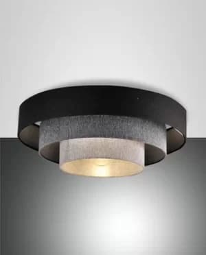 Brava Cylindrical Ceiling Light Shades Of Grey Glass, E27