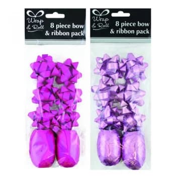 8 Piece Bow and Ribbon Gift Set Pink Pack of 12 17184-B