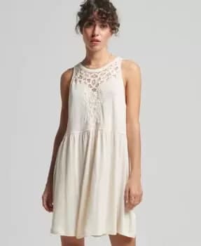 Superdry Womens Vintage Lace Racer Dress Cream / Oatmeal - Size: 10