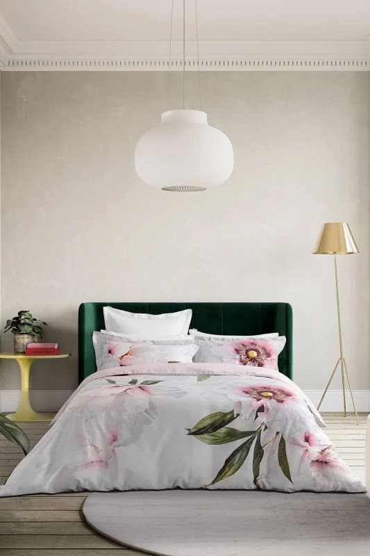 Ted Baker 'Peony Floral' Cotton Duvet Cover Set in Grey Size: King Grey Unisex King