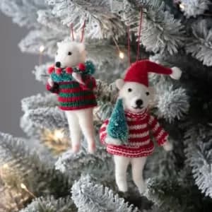 Crossland Grove Polar Bears W/Decorations (Set of 2) 65x65x110mm