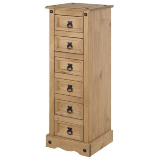 MERCERS FURNITURE Corona Narrow 6 Drawer Bedside 5060335868138