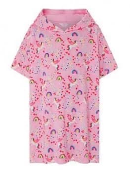 Accessorize Girls Retro Rainbow Unicorn Towelling Kaftan - Multi