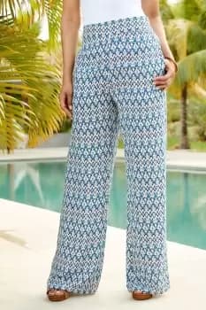 Printed Pull-on Trousers 27" (68.5cm) inside leg