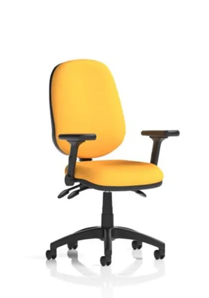 Eclipse Eclipse Plus III Lever Task Operator Chair Bespoke Colour Senna Yellow With Height Adjustable And Folding Arms KCUP1760
