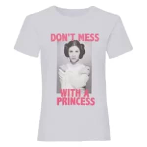 Star Wars Girls DonA't Mess Princess Leia T-Shirt (12-13 Years) (Grey Heather)