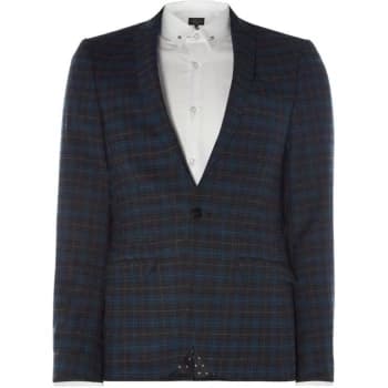 Label Lab Axl SB1 Peak Lapel Check Skinny Suit Jacket - Charcoal