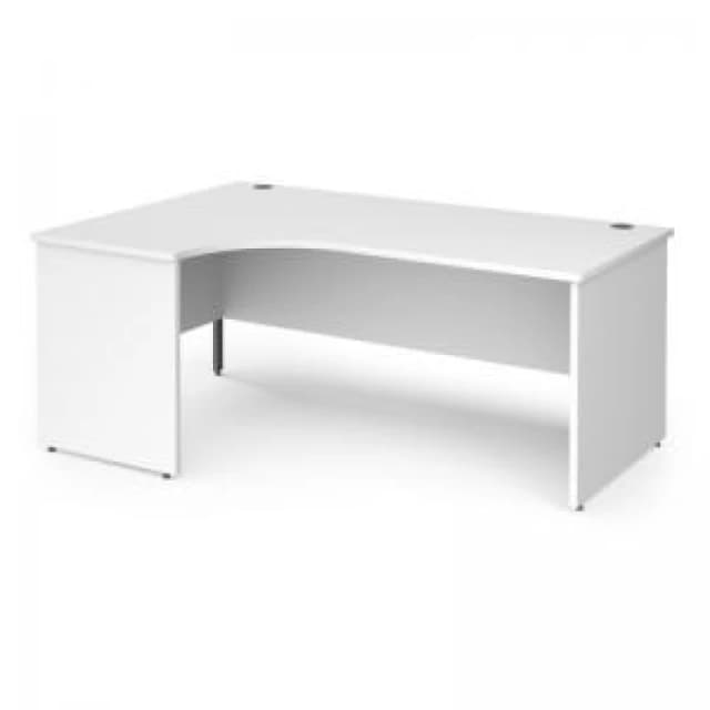 Contract 25 Office Desk Left Hand Corner Desk 1800mm White Top With Graphite Frame 800mm Depth Contract 25 White CP18EL-G-WH