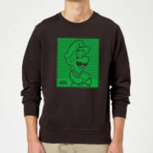 Nintendo Super Mario Luigi Retro Line Art Sweatshirt - Black - 5XL