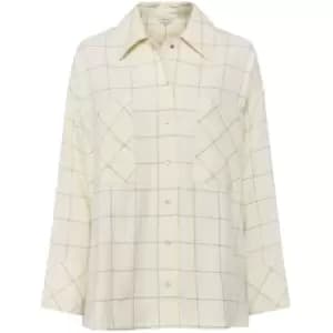 French Connection Yiza Check Flannel Oversized Shirt - Beige