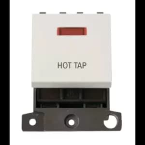 Click Scolmore MiniGrid 20A Double-Pole Switch & Neon Hot Tap Switch White - MD023PW-HT