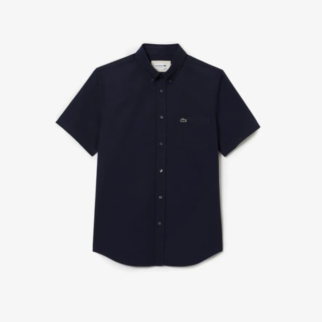 Lacoste Regular Fit Cotton Shirt - Blue Blue M - L