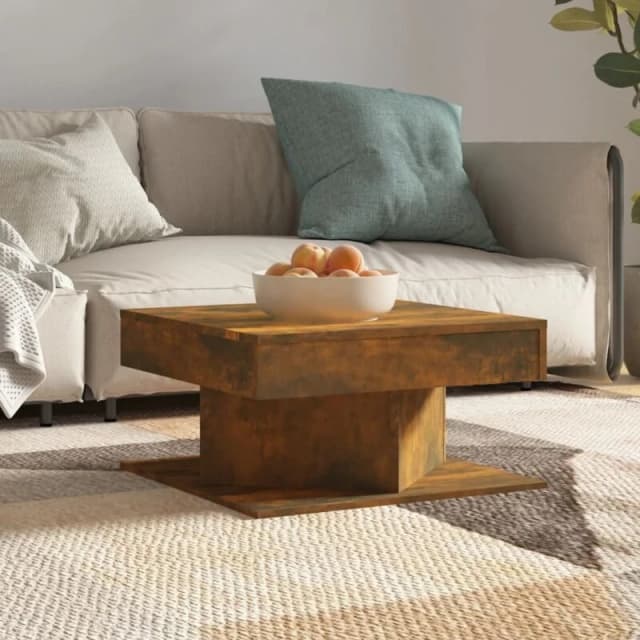 VIDAXL Coffee Table Smoked Oak 57x57x30cm Engineered Wood Vidaxl 8720286956229