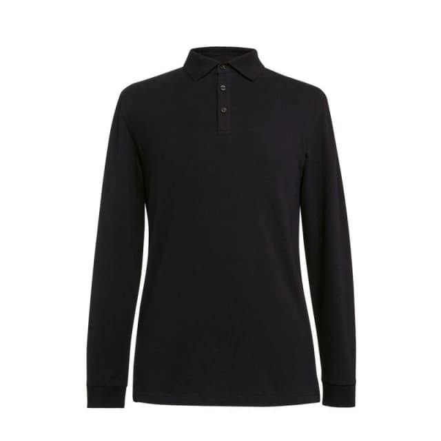 Brook Taverner Brook Taverner Men Frederick Long-Sleeved Polo Shirt in Black Size: Small Black S Male 5063425959303