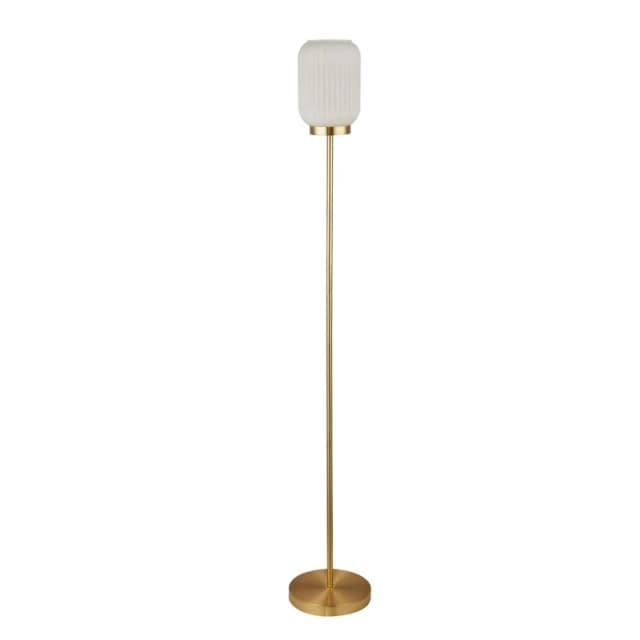 SO'HOME Frosted Glass Floor Lamp with Gold Stand White ONE SIZE