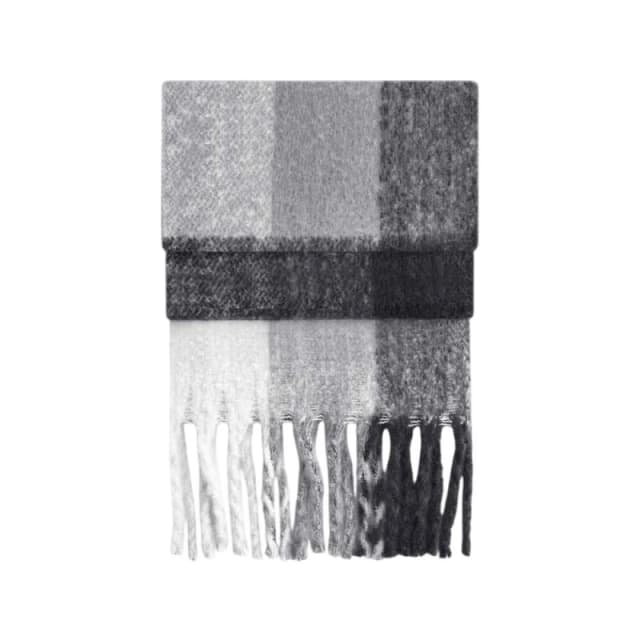 Beechfield Mens Checkered Fluffy Scarf in Grey Grey Male One Size