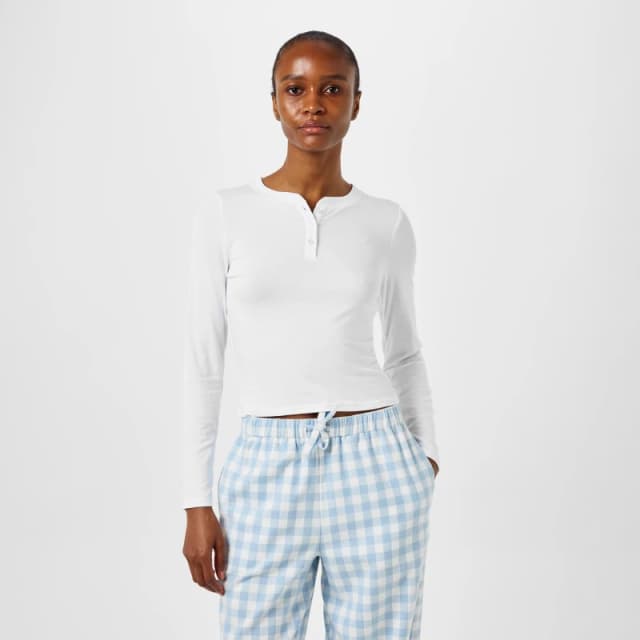 Jack Wills Sleeve Henley Tee Womens - White White 8