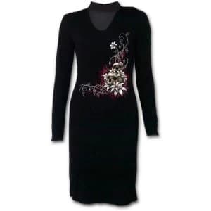 Blood Tears Womens Medium Neck Band Elegant Dress - Black
