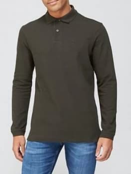 Barbour Long Sleeve Sports Polo - Dark Green