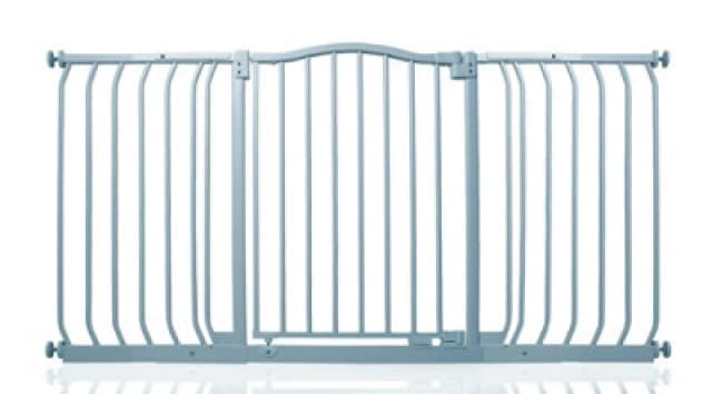 Safetots Curved Top Safety Gate, 143Cm - 152Cm, Matt Grey, Pressure Fit Stair Gate
