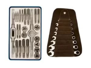 Gunson 31pc Whitworth Tap & Die and Combination Spanner Set Classic Car