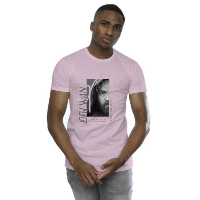 Star Wars Star Wars Men Obi-Wan Kenobi Jedi SciFi Collage T-Shirt in Baby Pink Size: Small Baby Pink S Male 5059934442245
