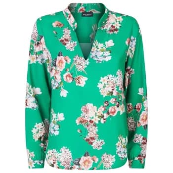 James Lakeland Mandarin Collar Print Blouse - Green