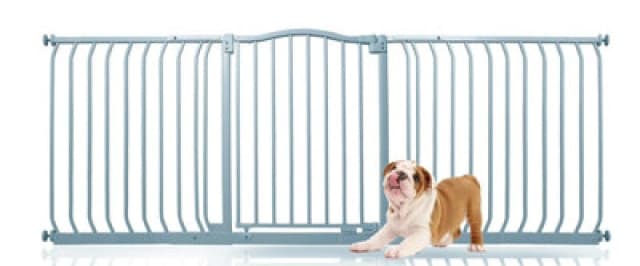 Bettacare Curved Top Dog Gate, 188Cm - 197Cm, Matt Grey, Pressure Fit Pet Gate For Dog And Puppy, Pet And Dog Barrier