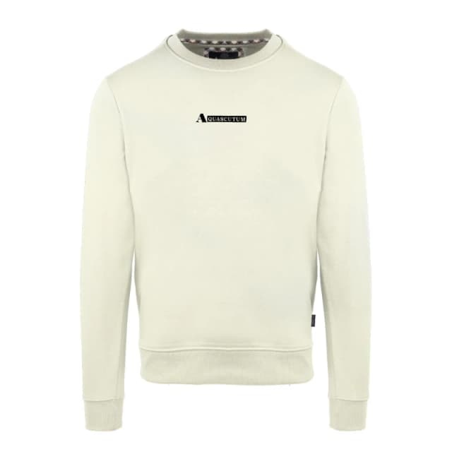 Aquascutum Mens Round Neck Crew Sweatshirt - Yellow Male S