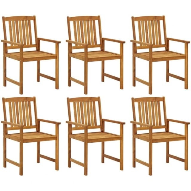 VIDAXL Garden Chairs 6 pcs Solid Acacia Wood Vidaxl 8720286507414
