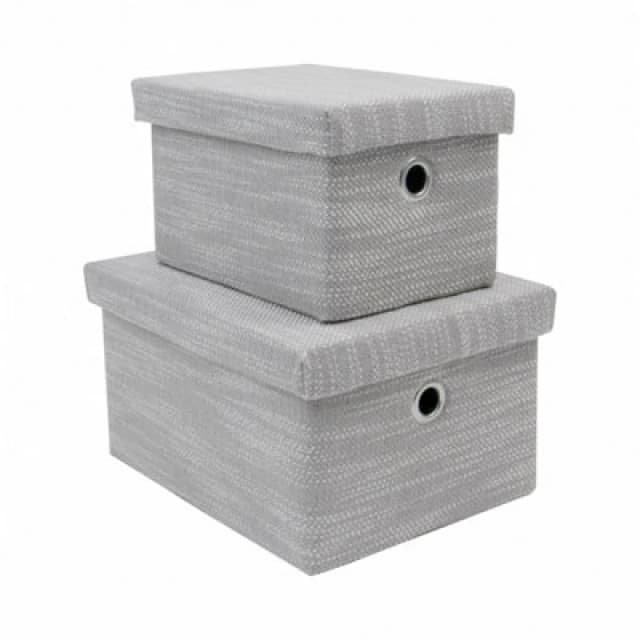 Jvl Serena Lidded Rectangular Storage Baskets - Set Of 2