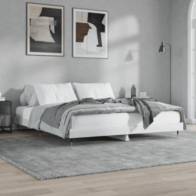 Vidaxl Bed Frame Without Mattress High Gloss White 140X200 Cm