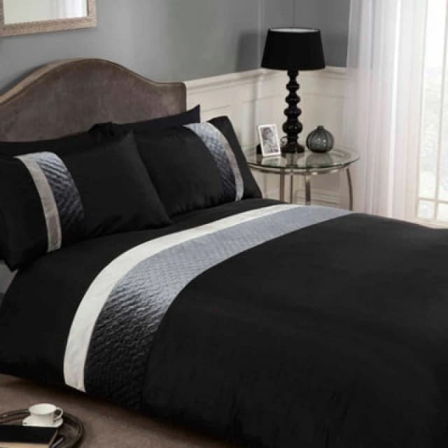 Rapport Home Deco Polycotton Duvet Set With Pillowcase Black
