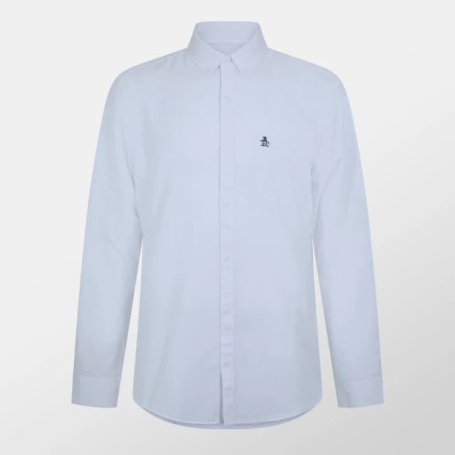 Original Penguin Long Sleeve Oxford Shirt - White White S