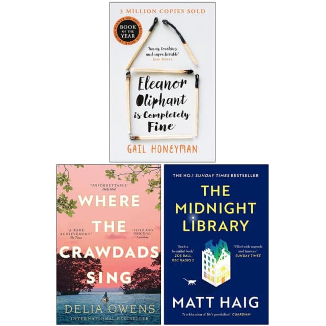 Eleanor Oliphant Is Completely Fine, Where the Crawdads Sing, The Midnight Library 3 Book Set Gail Honeyman & Delia Owens & Matt Haig Books