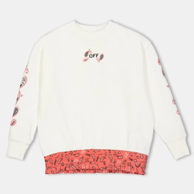 Off White Kids Crew Sweater White/Black female 6Y