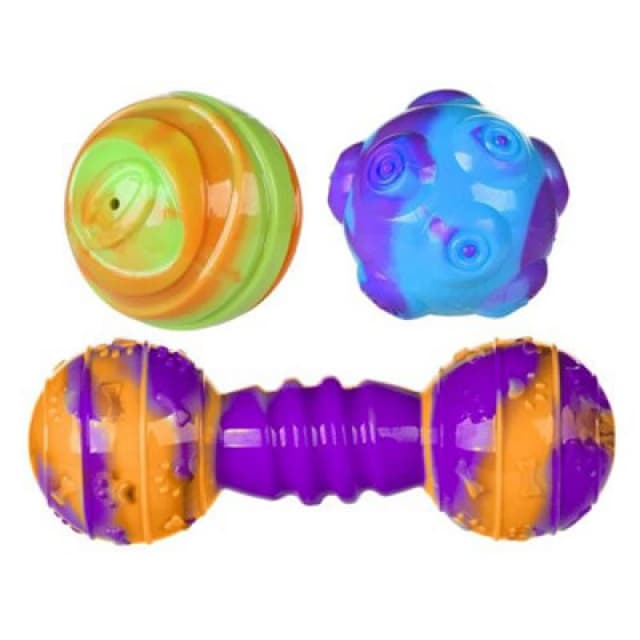 Ministry Of Pets Multicoloured Fetch 'n' Chew Tpr Toys (Pack Of 4)