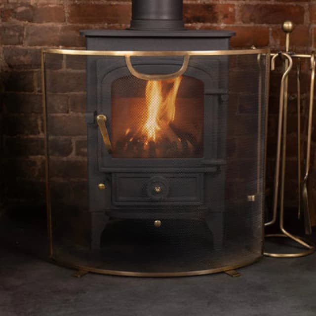 Charles Bentley Eucalyptus Antique Gold Coloured Fireguard 60cm Gold