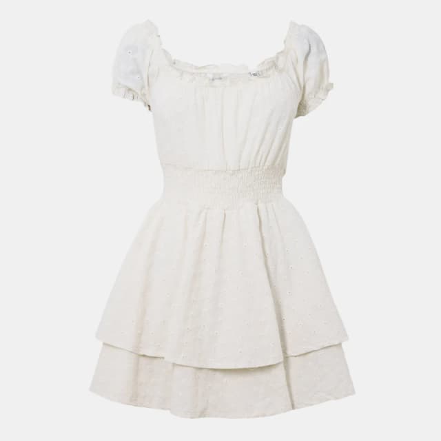 Jack Wills Broderie Mini Dress - White White 6