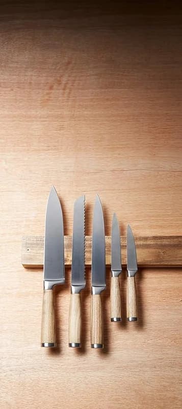 KitchenCraft Acacia Wood Magnetic Knife Rack