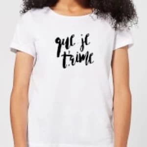 Que Je T'aime Womens T-Shirt - White - 3XL