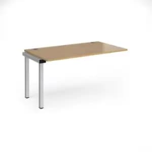Bench Desk Add On Rectangular Desk 1400mm Oak Tops With Silver Frames 800mm Depth Connex