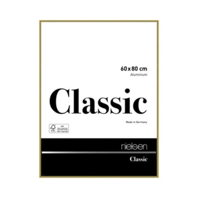 Nielsen Classic Polished Gold Aluminium Picture Frame 60X80Cm - With Float Glass And Push/turn Clips
