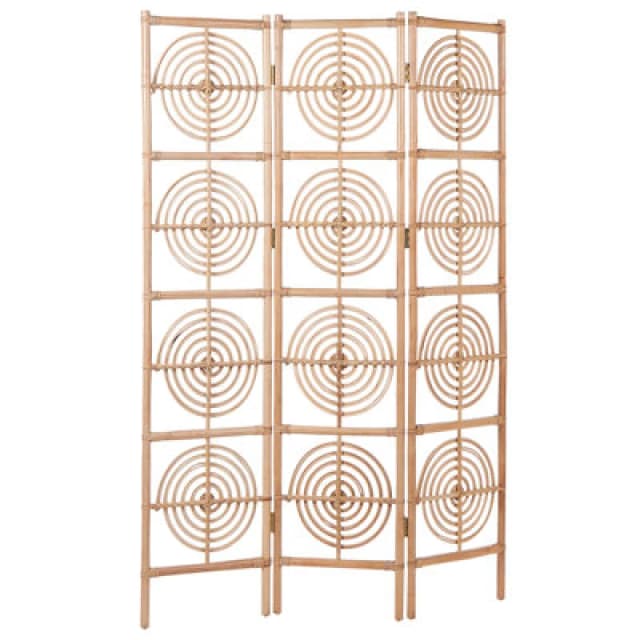 Beliani 3 Panel Room Divider Altamura Light Brown 117cm 180 Cm