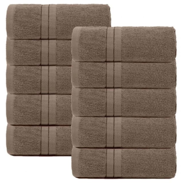 OHS OHS 10 Pack of 100% Cotton Bathroom Hand Towel in Light Beige Light Beige Hand Towel Unisex 5027434202881