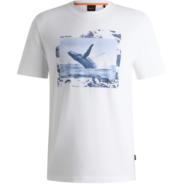 Boss Mens Dunetrace Regular Fit T-Shirt White 100 male S