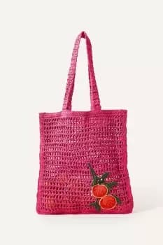 Raffia Crochet Beach Shopper Bag